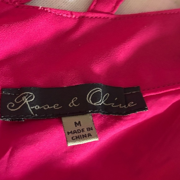 Rose and Olive medium colorful tunic style tank blouse. - Picture 4 of 8